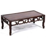 A Chinese hardwood Kang table. 77cm (30.25ins) wide