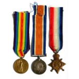 A WW1 medal trio named to 25945 Lance Corporal A.R. Cunliffe of the East Yorkshire Regiment on the