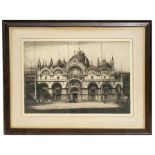 Albany E Howarth (1872-1936) - St Mark's, Venice - signed in pencil to margin, etching, with