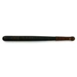 A William IV painted oak truncheon, 47cms (18.5ins) long.