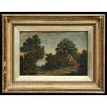 Victorian School - A Fisherman Mooring by his Cottage - oil on canvas, framed, 29 by 20cms (11.5