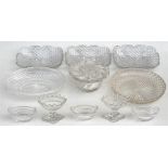 A quantity of 18th & 19th century cut glass including salts. Condition Report Both salts on stands