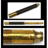 A 19th century Dollond of London Day or Night brass & leather single draw Naval telescope, 91.