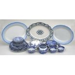 A quantity of Spode blue & white Italian pattern plates; a Minton delft bowl & cover; two Shelley