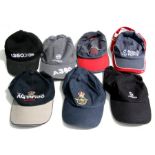 A collection of 7 aircraft related baseball caps including Royal Air Force, Airbus, Red Arrows, 2012