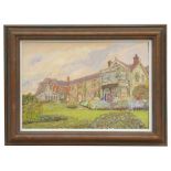 Maurice Sheppard - Country Manor House - signed lower right, oil on board, framed, 54 by 39cms (21.