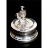 A silver pheasant desk weight, Birmingham 1998, 5cms (2ins) high.