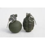 Two complete inert hand grenades (complete with pins and springs)