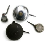 A Lucas King of the Road bicycle bell; a Miller & Co. bicycle bell and other items.