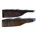 Two leather 'Leg of Mutton' gun cases.