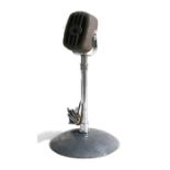 A mid 20th century Lustraphone Dynamic M/C microphone on stand, 28cms (11ins) high.