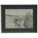 Samuel John Lamorna Birch (British 1869-1955) - View of Chepstow - signed & dated 1916, pencil and