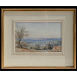 Continental School - Mediterranean Landscape Scene - watercolour, framed & glazed, 25 by 17cms (9.75