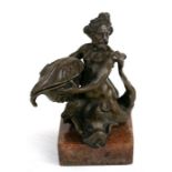 After Francesco Fanelli, (Italian 1605- 1661) a sculptural 18th/19th century bronze inkwell in the