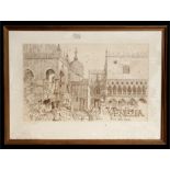 John Ward - San Marco Piazzetta - signed in pencil to the margin, Artist Proof print, framed &