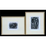 Leslie Anne Ivory, two limited edition woodcut engravings, one depicting a Dormouse in its nest,