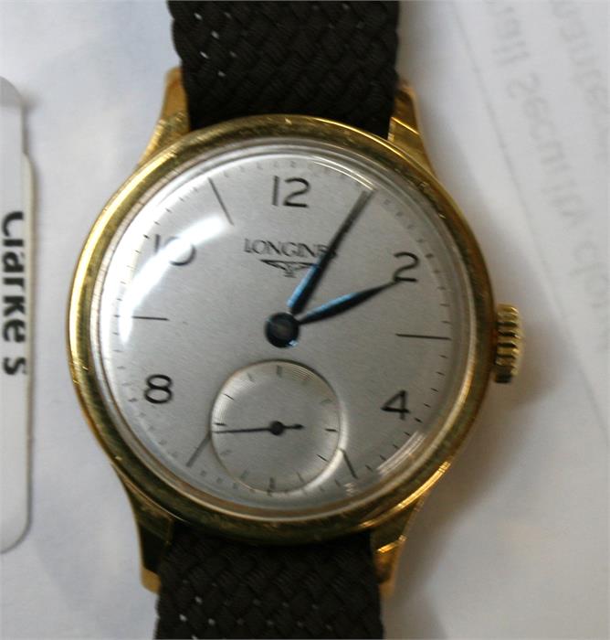 An 18ct gold cased gentleman's Longines wristwatch, the silvered dial with baton and Arabic - Image 5 of 5