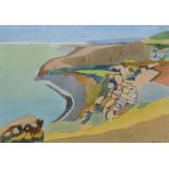 Maureen Derrick - Chapman's Pool - signed lower right, watercolour, framed & glazed, 35 by 25cms (