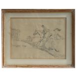 Maurice Tulloch (British 1894-1974) - Huntsman & Hounds - signed lower right, pencil sketch,