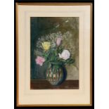 C Swain-Lumley - Still Life of Roses in a Vase - signed & dated '78 lower right, pastel, framed &