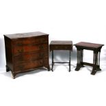 A Georgian style reproduction mahogany serpentine fronted chest of four long graduated drawers,