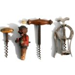 An Anri novelty bottle stopper; a James Seley & Sons double lever corkscrew; a Taylor & Co