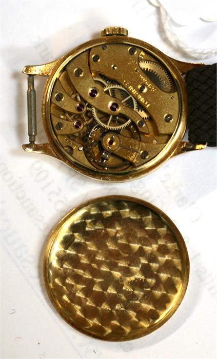An 18ct gold cased gentleman's Longines wristwatch, the silvered dial with baton and Arabic - Image 3 of 5