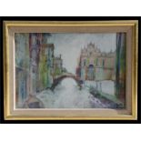 Geoffrey - Venetian Canal Scene - signed & dated '70 lower right, watercolour, framed & glazed, 48