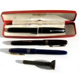 A Homelink fountain pen and other pens.