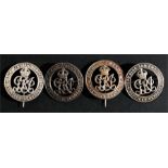 Four WW1 Silver War Badges for Services Rendered, numbered to the reverse: B266470, 42913, B262270 &