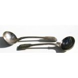 A pair of Victorian silver spoons, London 1864.