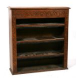 A Victorian carved oak open bookcase, 91.5cms (36ins) wide.