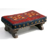 A Victorian Gothic prayer stool, 45cms (17.25ins) wide.
