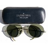 A pair of WW2 Royal Air Force pilots sun glasses in their original case marked: 22G/1398 TYPE G