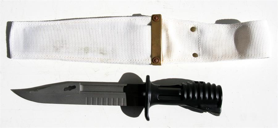 An SA80 bayonet in its Royal Marines parade scabbard. Blade length 18cms (7ins)