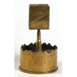 A German WW1 trench art ashtray and combined matchbox holder with engraving: No.82 Prisoner of War