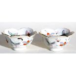 A pair of Chinese Republic bowls decorated with butterflies and foliage, 12cms (4.75ins) diameter.