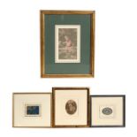 A group of 19th century Toile fragments, framed & glazed (4).
