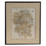 J Cary - Map of Wiltshire - framed & glazed, 40 by 52cms (15.75 by 20.5ins).