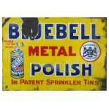 A Bluebell Metal Polish enamel sign, 36 by 26cms (14.25 by 10.25ins).