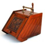 A late 19th century walnut coal box.
