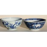 A Chinese blue and white Kangxi bowl decorated figures and foliate scrolls, four character blue mark
