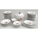 A large quantity of 19th century Bloor Derby dinner ware decorated with flowers and gilt highlights,