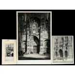 A quantity of unframed etchings of church interiors, to include examples by Axel H Hague, Albany