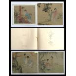 A set of four hand painted figural invitations or menus from Gaddi's French Restaurant, The