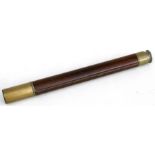 A Coombes Officer of the Watch single draw brass & leather telescope, 60cms (23.5ins) long.