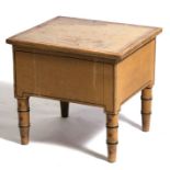 A Regency painted faux bamboo box on stand (formerly a commode), 49cms (19.25ins) wide.