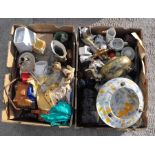 Two boxes of mixed ceramics and other items.
