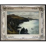 20th century School - Seascape - signed lower left, oil on board, framed, 39 by 29cms (15.25 by 11.