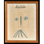 A 1950's Pablo Picasso lithograph, framed & glazed, 29 by 38cms (11.5 by 15ins).